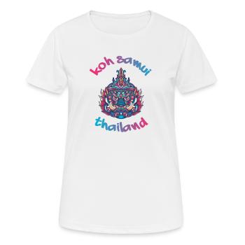 Koh Samui Thaïlande Backpacker Voyage - T-shirt respirant Femme - blanc - Devant - AI Model Female 172 dark (172cm)