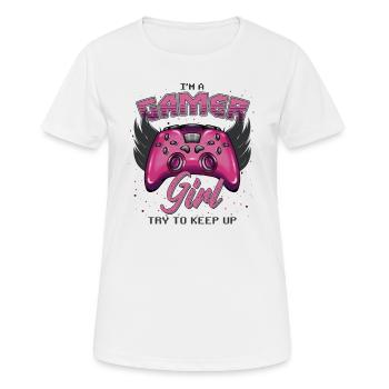 Conception de fille de joueur - T-shirt respirant Femme - blanc - Devant - AI Model Female 172 dark (172cm)