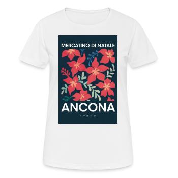Weihnachtsmarkt Ancona Poster Italy 1960 - Frauen T-Shirt atmungsaktiv - Weiß - Vorne - AI Model Female 172 dark (172cm)