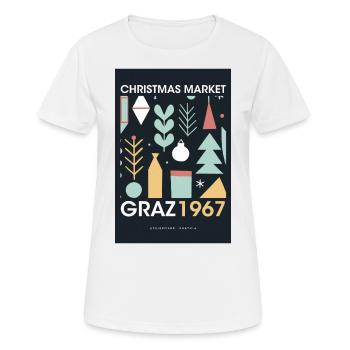 Weihnachtsmarkt Graz Poster Austria 1960 - Frauen T-Shirt atmungsaktiv - Weiß - Vorne - AI Model Female 172 dark (172cm)
