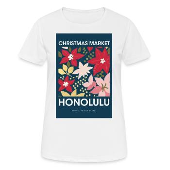 Weihnachtsmarkt Honolulu Poster USA 1960 - Frauen T-Shirt atmungsaktiv - Weiß - Vorne - AI Model Female 172 dark (172cm)