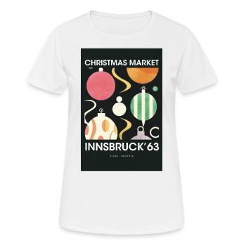 Christmas Market Innsbruck Poster Austria 1960 - Women's Breathable T-Shirt - white - Front - AI Model Female 172 dark (172cm)