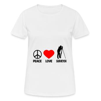Arpenteur Arpenteur - Peace Love - T-shirt respirant Femme - blanc - Devant - AI Model Female 172 dark (172cm)