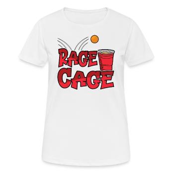 Rage Cage Boire de l’alcool Fête Jeu à boire - T-shirt respirant Femme - blanc - Devant - AI Model Female 172 dark (172cm)
