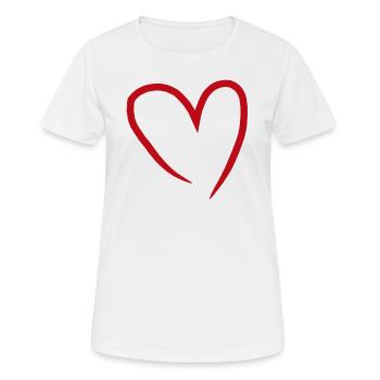 Cœur Rouge - T-shirt respirant Femme - blanc - Devant - AI Model Female 172 dark (172cm)