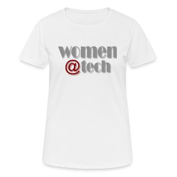 Women@tech - Frauen T-Shirt atmungsaktiv - Weiß - Vorne - AI Model Female 172 dark (172cm)