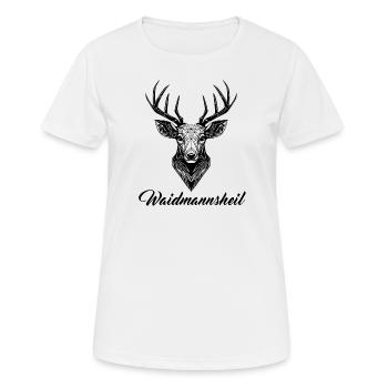 Waidmannsheil Hirsch - Frauen T-Shirt atmungsaktiv - Weiß - Vorne - AI Model Female 172 dark (172cm)