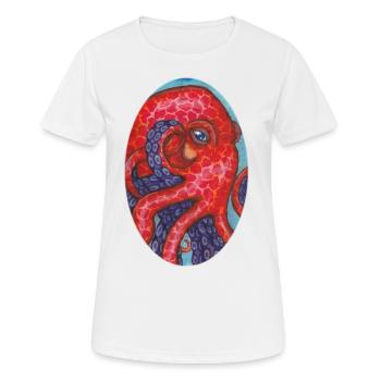 Krake - Frauen T-Shirt atmungsaktiv - Weiß - Vorne - AI Model Female 172 dark (172cm)