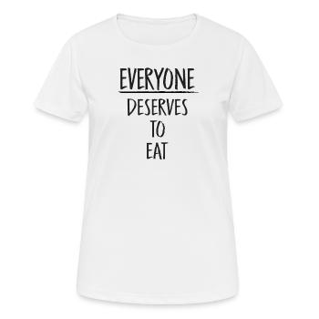 Tout le monde mérite de manger la dignité humaine - T-shirt respirant Femme - blanc - Devant - AI Model Female 172 dark (172cm)