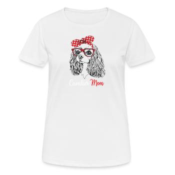 Cavalier King Charles Spaniel - Dame T-shirt svedtransporterende - hvid - Foran - AI Model Female 172 dark (172cm)