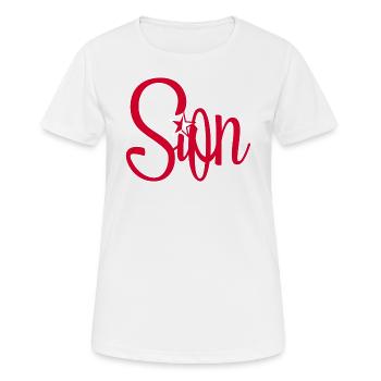 Sion capitale du Valais - T-shirt respirant Femme - blanc - Devant - AI Model Female 172 dark (172cm)