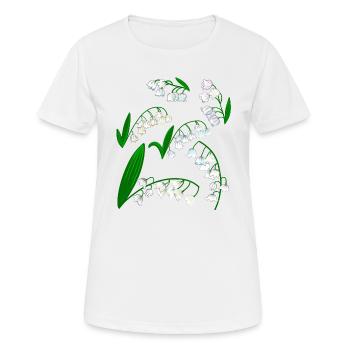 Lys de la vallée - T-shirt respirant Femme - blanc - Devant - AI Model Female 172 dark (172cm)