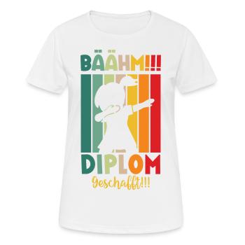Diplom Geschafft 2024 - Frauen T-Shirt atmungsaktiv - Weiß - Vorne - AI Model Female 172 dark (172cm)
