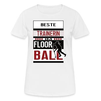 Floorball Trainerin beste Floorballtrainerin Frau - Frauen T-Shirt atmungsaktiv - Weiß - Vorne - AI Model Female 172 dark (172cm)