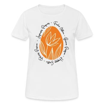 Osterei Happy Easter Frohe Ostern Ostergeschenk - Frauen T-Shirt atmungsaktiv - Weiß - Vorne - AI Model Female 172 dark (172cm)