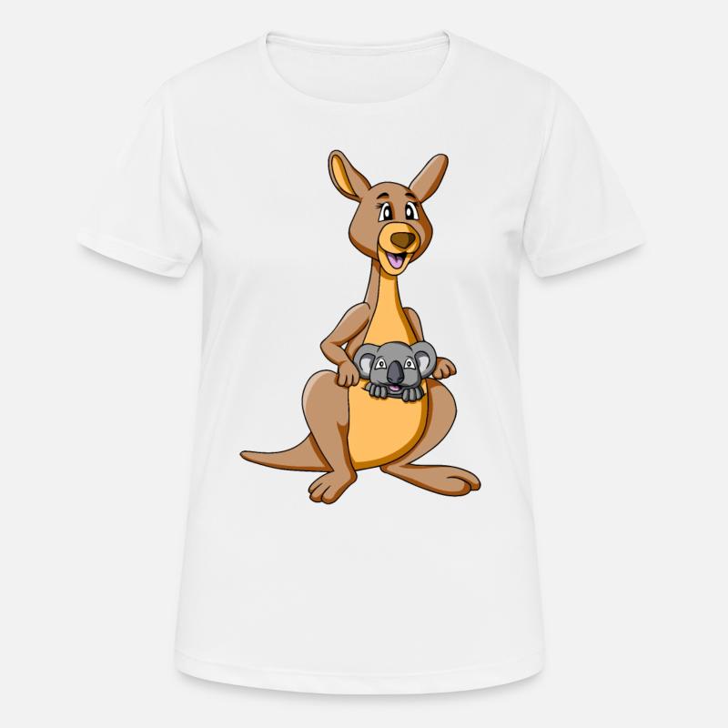 Kangaroo with koala in a pouch - kangaroo with koala - Women's Breathable T-Shirt - white