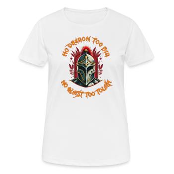 No Dragon too Big no Quest too Tough - Women's Breathable T-Shirt - white - Front - AI Model Female 172 dark (172cm)