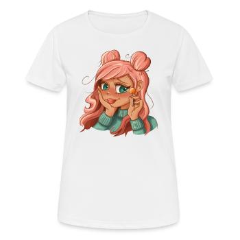 Candy Girl Power Kawaii avec Lollipop - T-shirt respirant Femme - blanc - Devant - AI Model Female 172 dark (172cm)
