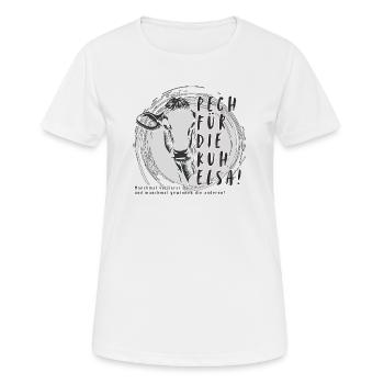 Bad luck for the cow Elsa-sometimes you lose... - Women's Breathable T-Shirt - white - Front - AI Model Female 172 dark (172cm)