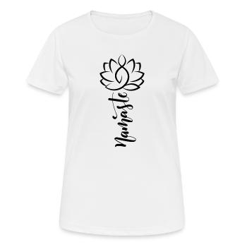 Namaste Lotusblume - Frauen T-Shirt atmungsaktiv - Weiß - Vorne - AI Model Female 172 dark (172cm)
