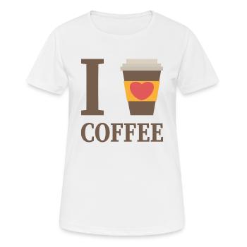 I love Coffee - Frauen T-Shirt atmungsaktiv - Weiß - Vorne - AI Model Female 172 dark (172cm)