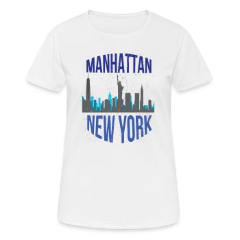 Manhattan, New York - T-shirt respirant Femme - blanc - Devant - AI Model Female 172 dark (172cm)