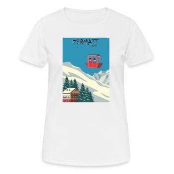 Zermatt Ski - Frauen T-Shirt atmungsaktiv - Weiß - Vorne - AI Model Female 172 dark (172cm)