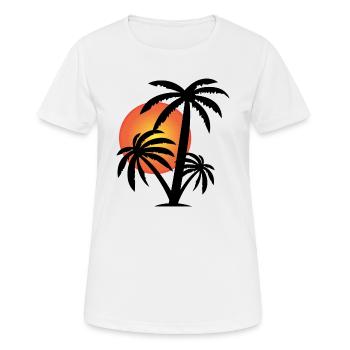 Palmen - Frauen T-Shirt atmungsaktiv - Weiß - Vorne - AI Model Female 172 dark (172cm)