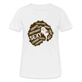 Afro Girl - Women's Breathable T-Shirt - white - Front - AI Model Female 172 dark (172cm)