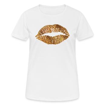 Bouche d’impression Leoprad - T-shirt respirant Femme - blanc - Devant - AI Model Female 172 dark (172cm)