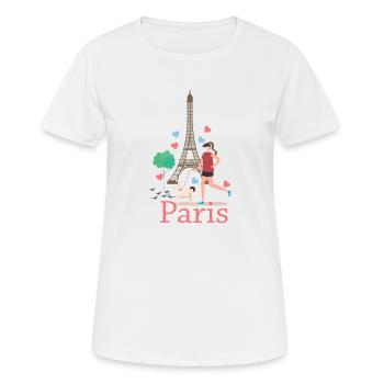 Paris - T-shirt respirant Femme - blanc - Devant - AI Model Female 172 dark (172cm)