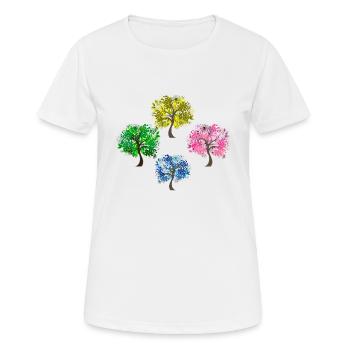 Baum - Frauen T-Shirt atmungsaktiv - Weiß - Vorne - AI Model Female 172 dark (172cm)