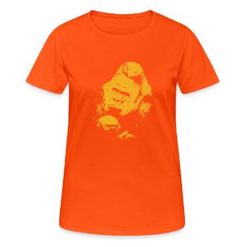 Singe - T-shirt respirant Femme - orange néon - Devant - AI Model Female 172 dark (172cm)