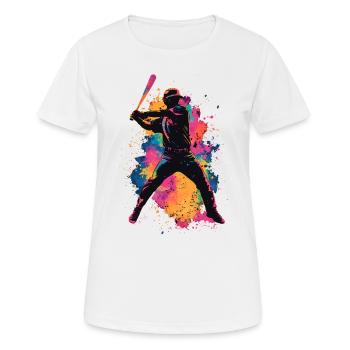 Bunter Baseball Spieler - Frauen T-Shirt atmungsaktiv - Weiß - Vorne - AI Model Female 172 dark (172cm)
