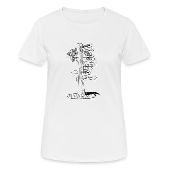 Reisen Urlaub Ausflug Camping - Frauen T-Shirt atmungsaktiv - Weiß - Vorne - AI Model Female 172 dark (172cm)