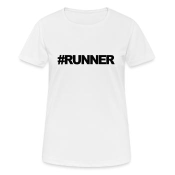 Run running jogging running marathon - Women's Breathable T-Shirt - white - Front - AI Model Female 172 dark (172cm)
