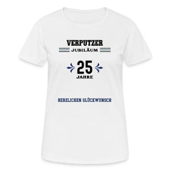 Verputzer 25 Jahre Jubiläum 25. jähriges Jubilaeum - Frauen T-Shirt atmungsaktiv - Weiß - Vorne - AI Model Female 172 dark (172cm)