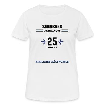 Zimmerer 25 Jahre Jubiläum 25. jähriges Jubilaeum - Frauen T-Shirt atmungsaktiv - Weiß - Vorne - AI Model Female 172 dark (172cm)