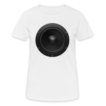 Schwarzer Lautsprecher 3D - Frauen T-Shirt atmungsaktiv - Weiß - Vorne - AI Model Female 172 dark (172cm)