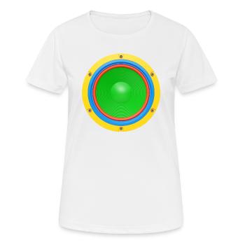 Bunter Lautsprecher 3D - Frauen T-Shirt atmungsaktiv - Weiß - Vorne - AI Model Female 172 dark (172cm)