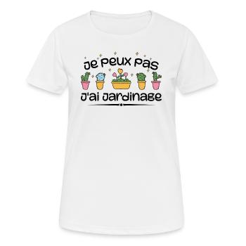 Ich kann keine Gartenarbeit haben - Frauen T-Shirt atmungsaktiv - Weiß - Vorne - AI Model Female 172 dark (172cm)