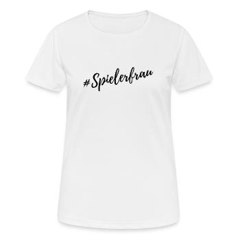 Spielerfrau Fußball Handball Volleyball Basketball - Frauen T-Shirt atmungsaktiv - Weiß - Vorne - AI Model Female 172 dark (172cm)