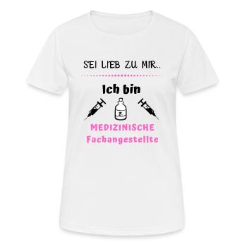 Medizinische Fachangestellte | Arzthelferin MFA - Frauen T-Shirt atmungsaktiv - Weiß - Vorne - AI Model Female 172 dark (172cm)