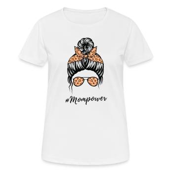 #mompower | Spruch für Mama | Mutti mit power - Frauen T-Shirt atmungsaktiv - Weiß - Vorne - AI Model Female 172 dark (172cm)