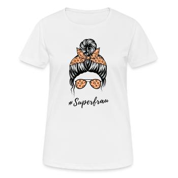 #Superfrau für Frauen für tolle Mamas Muttertag - Frauen T-Shirt atmungsaktiv - Weiß - Vorne - AI Model Female 172 dark (172cm)