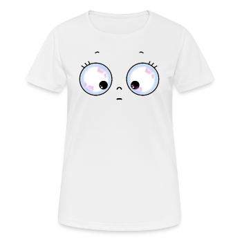 Cute eyes - Women's Breathable T-Shirt - white - Front - AI Model Female 172 dark (172cm)