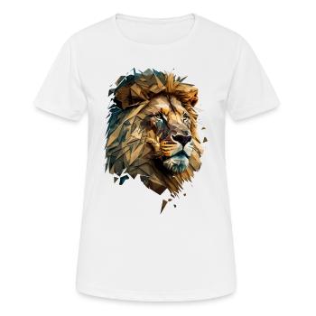 prächtiger Löwenkopf Polygon - Frauen T-Shirt atmungsaktiv - Weiß - Vorne - AI Model Female 172 dark (172cm)