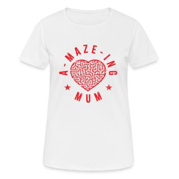 A-maze-ing Mama - Frauen T-Shirt atmungsaktiv - Weiß - Vorne - AI Model Female 172 dark (172cm)