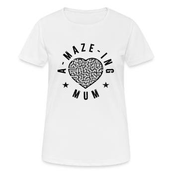A-maze-ing Mama - Frauen T-Shirt atmungsaktiv - Weiß - Vorne - AI Model Female 172 dark (172cm)