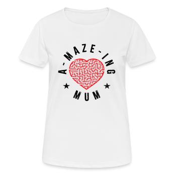 A-maze-ing Mama - Frauen T-Shirt atmungsaktiv - Weiß - Vorne - AI Model Female 172 dark (172cm)
